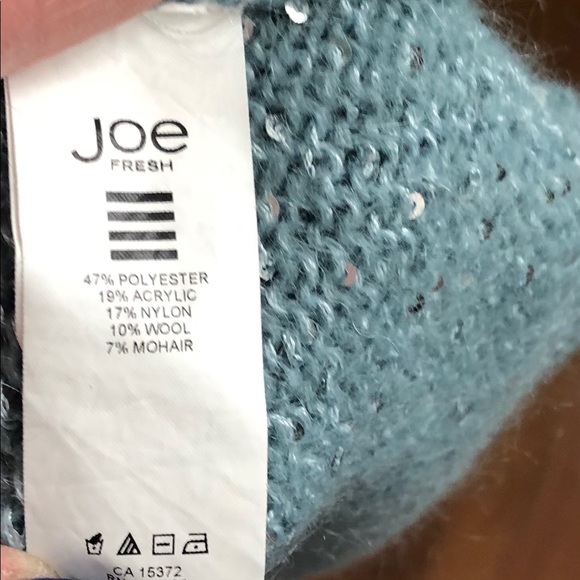 Joe Fresh Mint Blue Sparkly Sweater Small - Picture 9 of 14